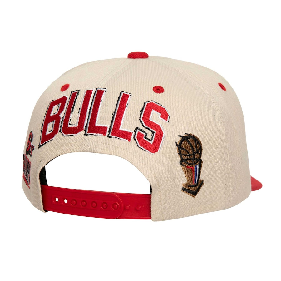 Chicago Bulls Mitchell & Ness Cream/Red 6x NBA Champions Soul Legacy Defined Snapback Hat