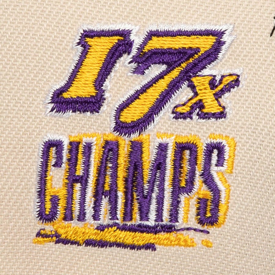 Los Angeles Lakers Mitchell & Ness Cream/Purple 17x NBA Champions Soul Legacy Defined Snapback Hat