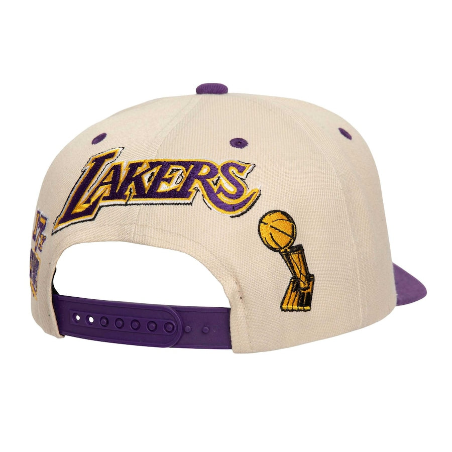 Los Angeles Lakers Mitchell & Ness Cream/Purple 17x NBA Champions Soul Legacy Defined Snapback Hat