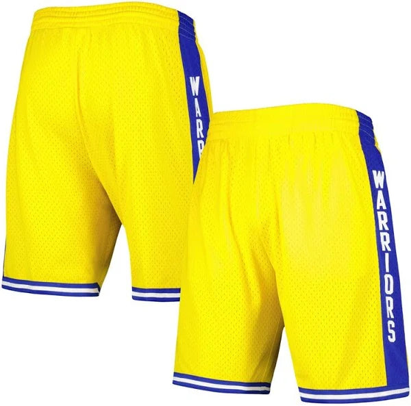 Gold Golden State Warriors 1974-75 Mitchell & Ness Swingman Shorts