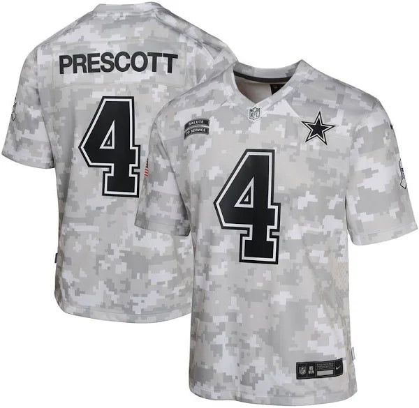 Dallas Cowboys Dak Prescott Nike Arctic Camo 2024 Salute to Service Limited Jersey