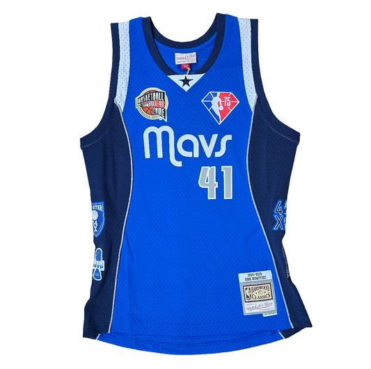 Dallas Mavericks Dirk Nowitzki "HOF" Mitchell & Ness Swingman jersey