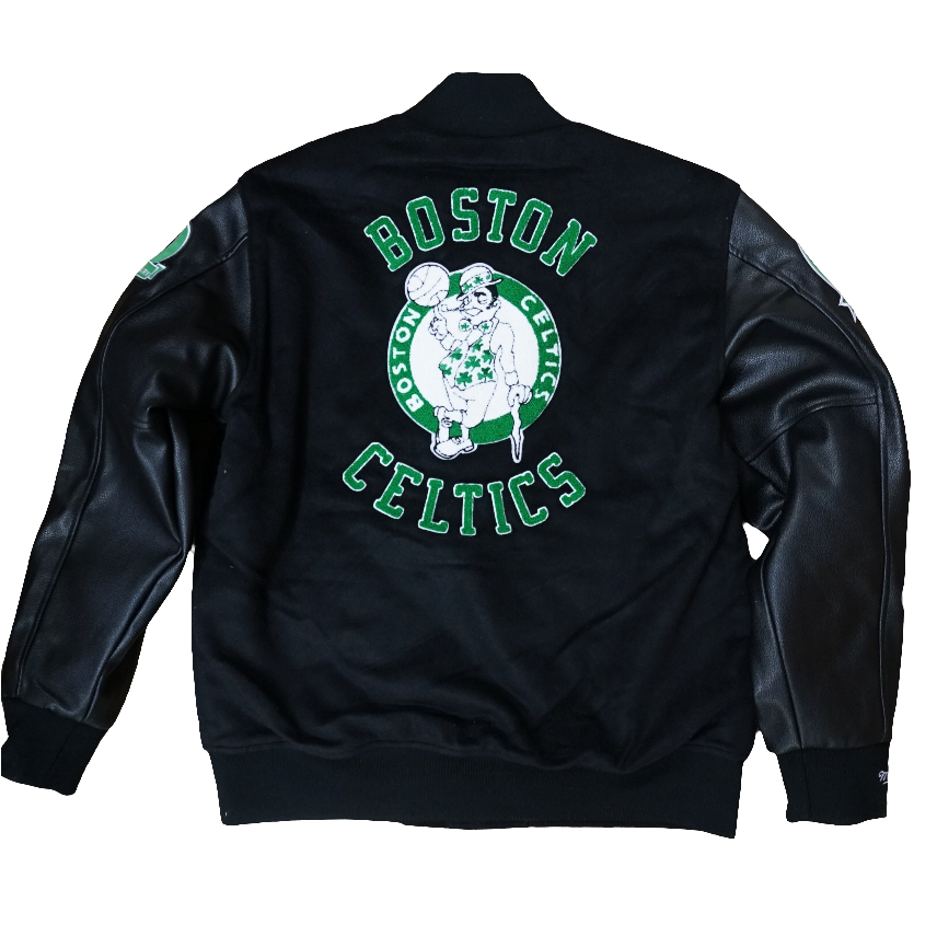 Boston Celtics Mitchell & Ness blackout varsity jacket