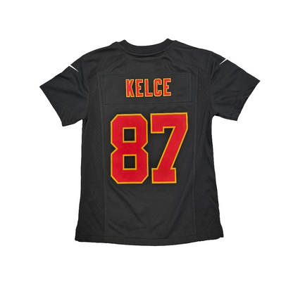 Kansas City Chiefs Nike Youth Travis Kelce Super Bowl LIX Patch Fashion Game Jersey - Carbon Black