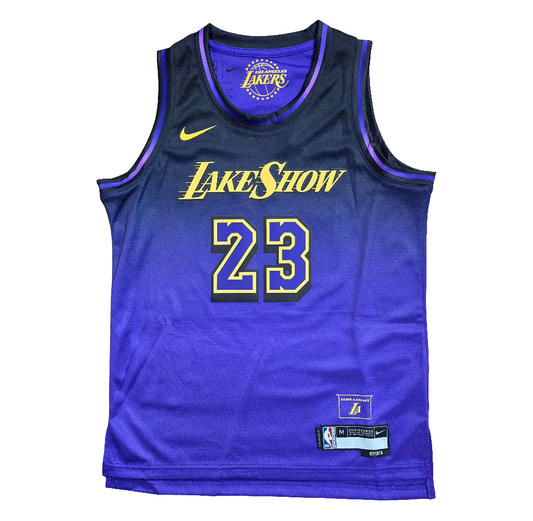 LA Lakers Kids Lebron James City Edition Nike jersey