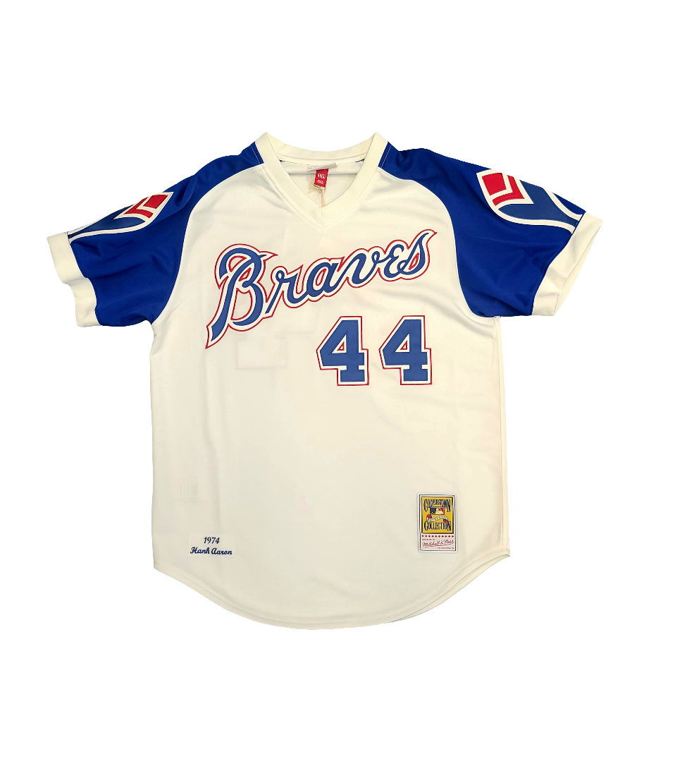 Atlanta Braves Mitchell & Ness Hank Aaron Authentic Home white Jersey