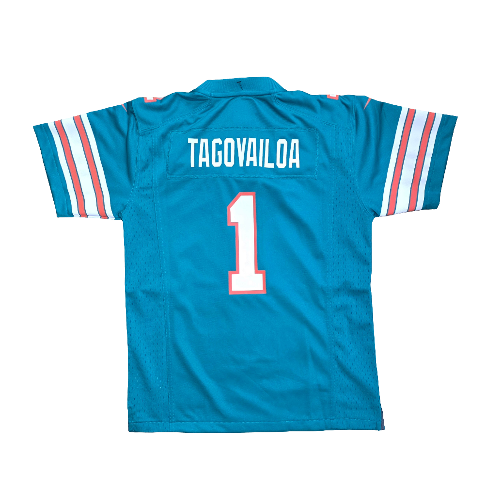 Miami Dolphins Kids Tua Tagovailoa Throwback Nike jersey Aqua