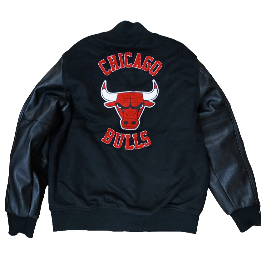 Chicago Bulls Mitchell & Ness blackout varsity jacket