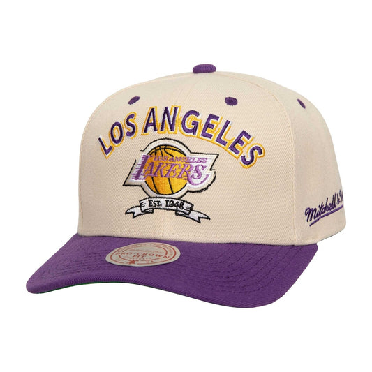 Los Angeles Lakers Mitchell & Ness Cream/Purple 17x NBA Champions Soul Legacy Defined Snapback Hat