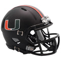Miami Hurricanes NCAA Mini Speed Football Helmet 2017 Nights Satin Black