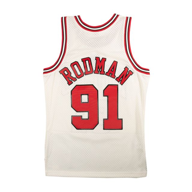 Chicago Bulls Womens Dennis Rodman Cream Mitchell & Ness Swingman jersey