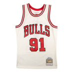 Chicago Bulls Womens Dennis Rodman Cream Mitchell & Ness Swingman jersey