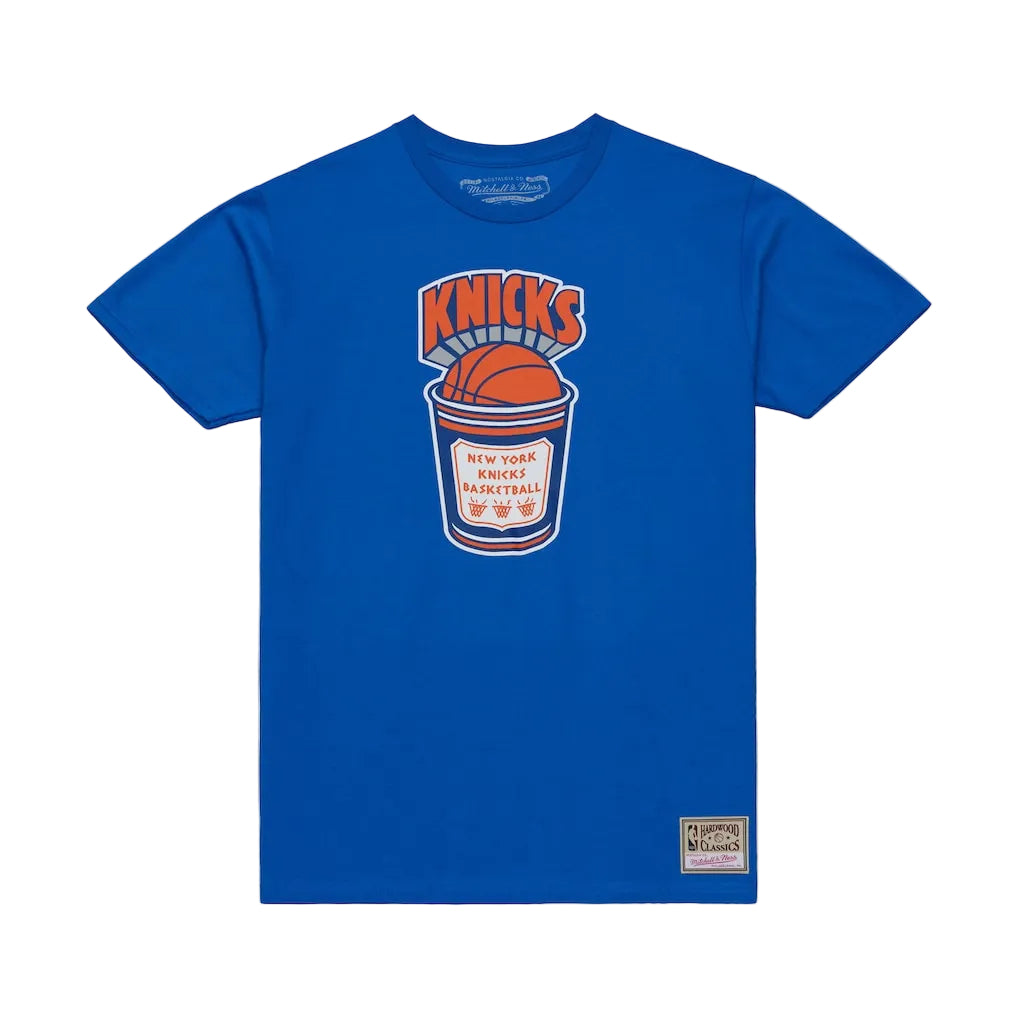 New York Knicks Mitchell & Ness Hardwood Classic Coffee shirt- Blue