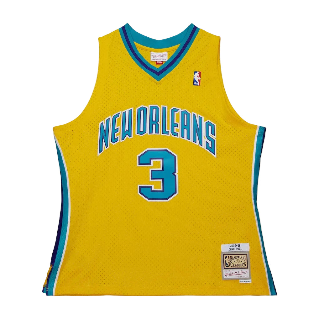 New Orleans Hornets Chris Paul 2005-06 Mitchell & Ness Swingman jersey Gold
