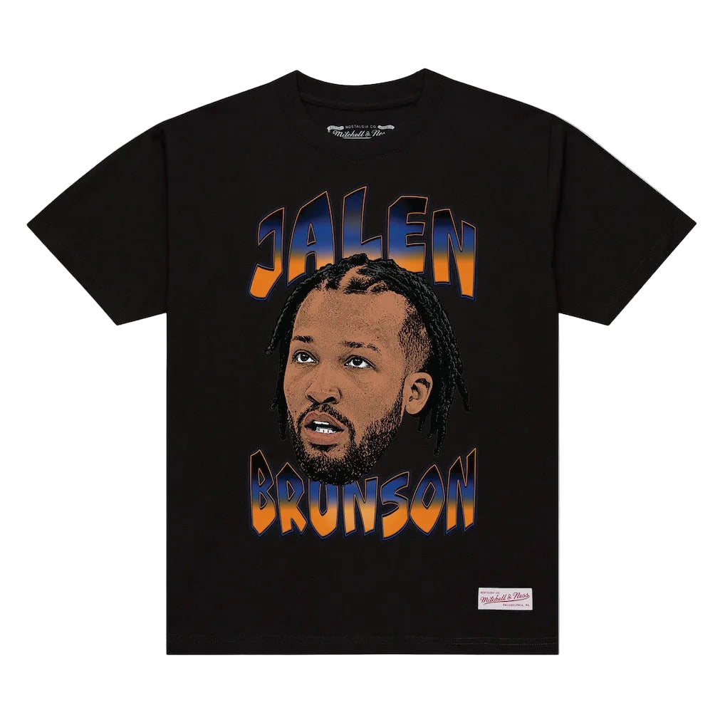 New York Knicks Jalen Brunson Big Face Mitchell & Ness shirt- Black