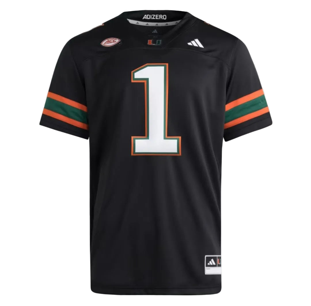 Miami Hurricanes Premier Black Alternate Football Jersey
