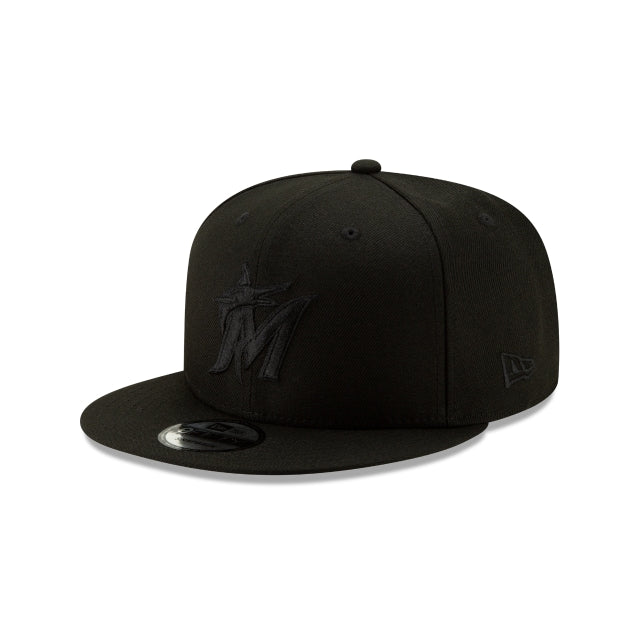 Miami Marlins All Black 9Fifty New Era Snapback