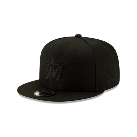 Miami Marlins All Black 9Fifty New Era Snapback