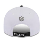 Philadelphia Eagles New Era White/Black 2026 NFL Draft Pre-Curved 9FIFTY Snapback