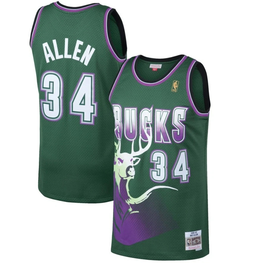 Milwaukee Bucks Ray Allen Mitchell & Ness Swingman jersey