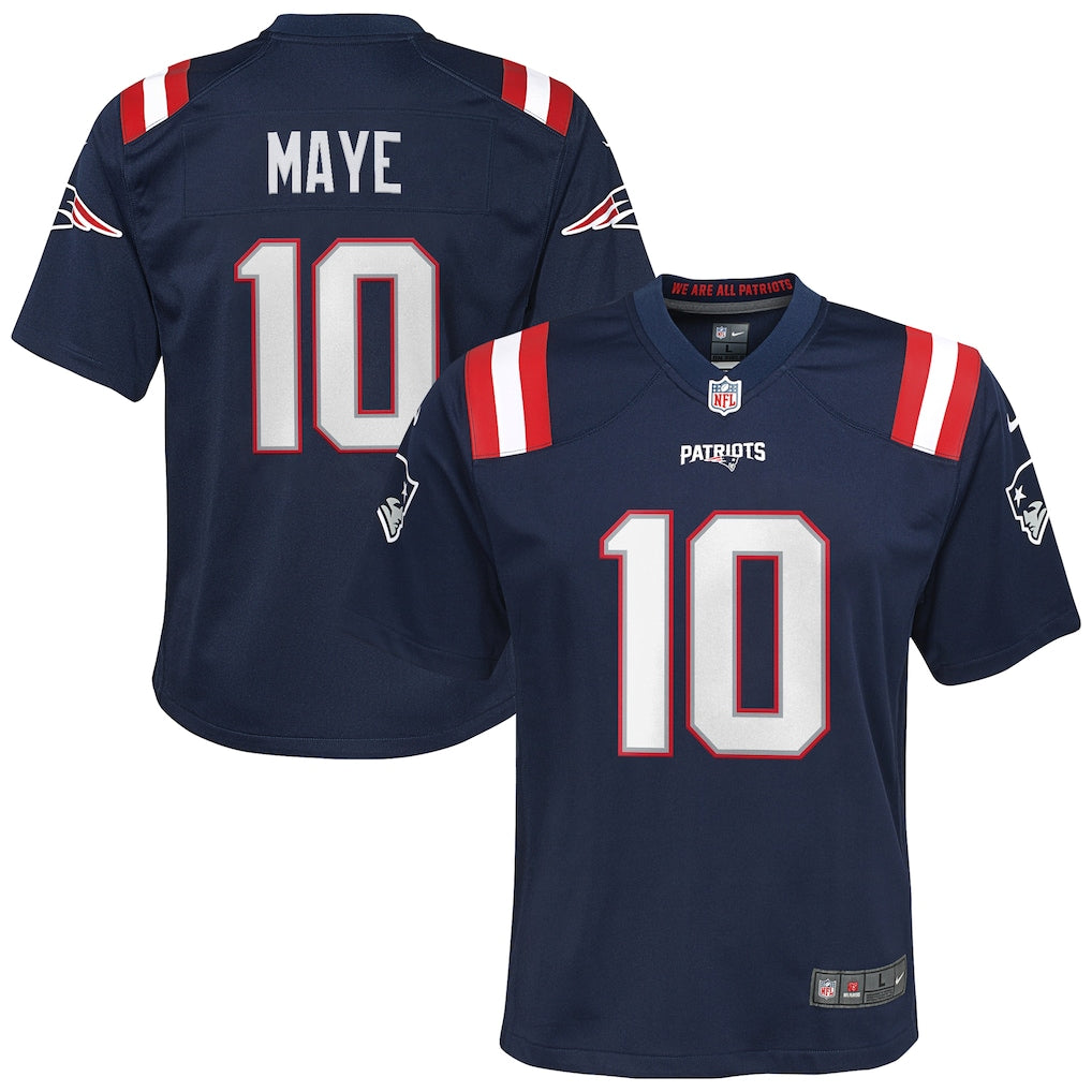 New England Patriots Kids Drake Maye Nike jersey