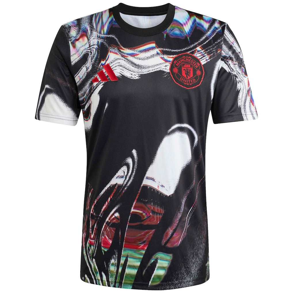 Manchester United Adidas Mens 25/26 Pre-Match Top Black