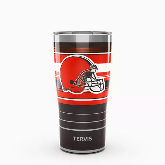 NFL® Cleveland Browns - Hype Stripes Tervis Traveler - Stainless Steel Tumbler with Slider Lid