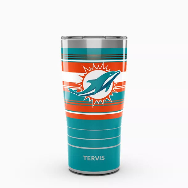 NFL® Miami Dolphins - Hype Stripes Tervis Traveler - Stainless Steel Tumbler with Slider Lid