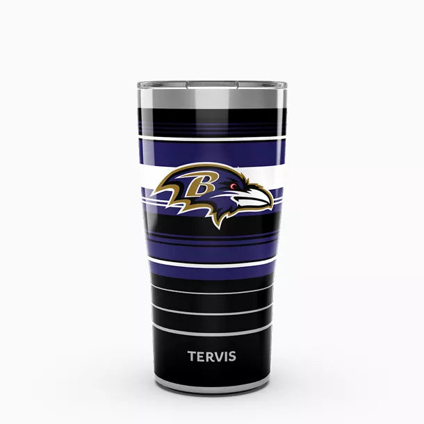 NFL® Baltimore Ravens - Hype Stripes Tervis Traveler - Stainless Steel Tumbler with Slider Lid